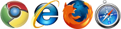 Chrome, Internet Explorer, Firefox, Safari
